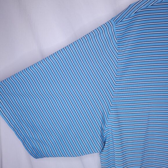 Footjoy Polo Shirt Men 3XL Striped Blue, White Golf Performance Activewear - Picture 3 of 12